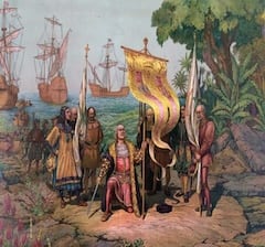 Representación de expedición de Cristóbal Colón