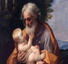 Retrato de San José con Jesús recién nacidos