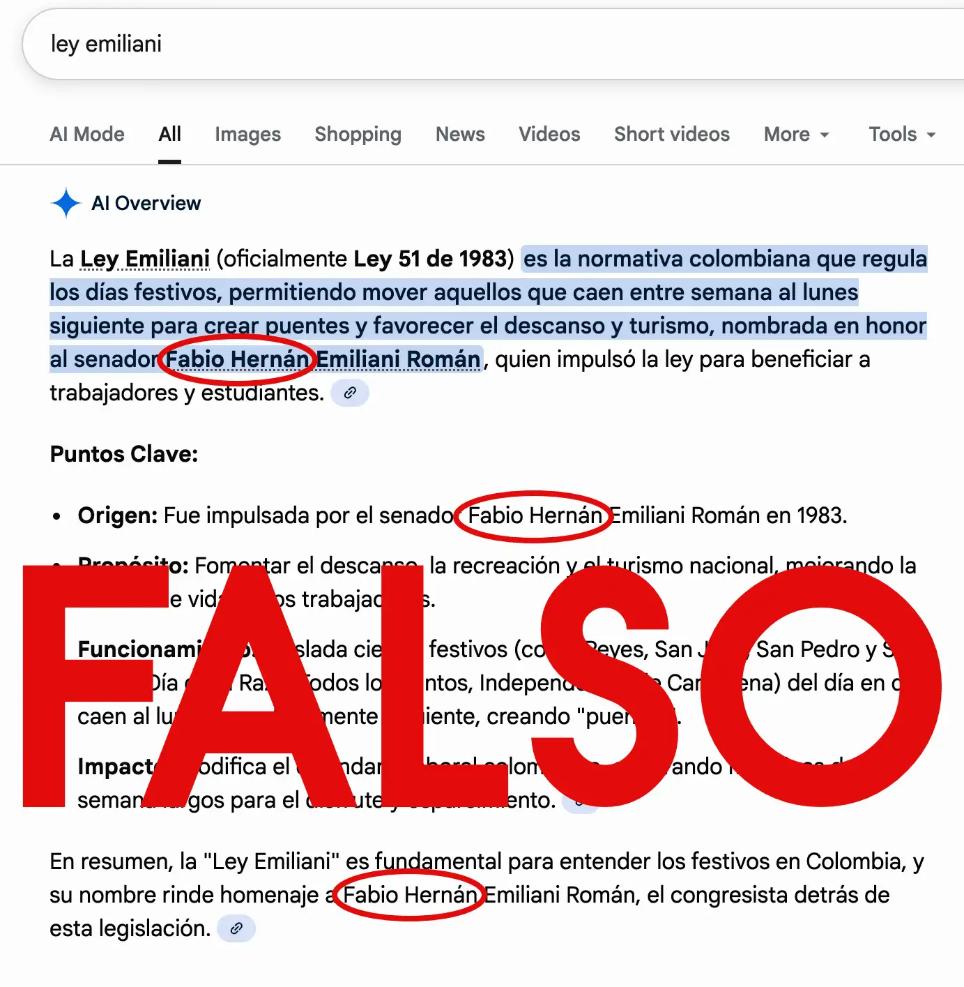 Error: 'Fabio Hernán' Emiliani